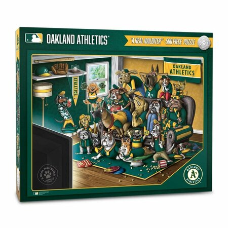 YOUTHEFAN 18 x 24 in. MLB Oakland Athletics Purebred Fans Puzzle, Multi Color - A Real Nailbiter - 500 Piece 2502410